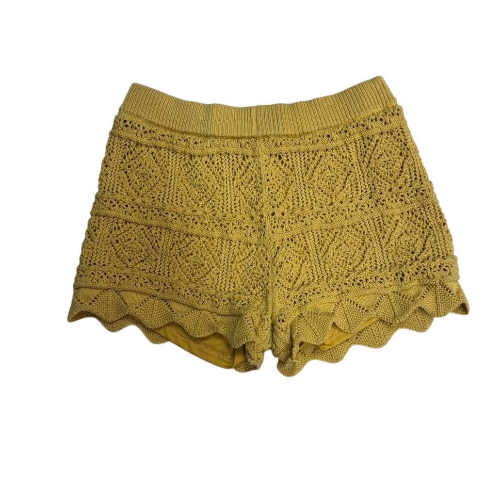 NWOT A New Day Yellow Crochet Knit Shorts – Size S